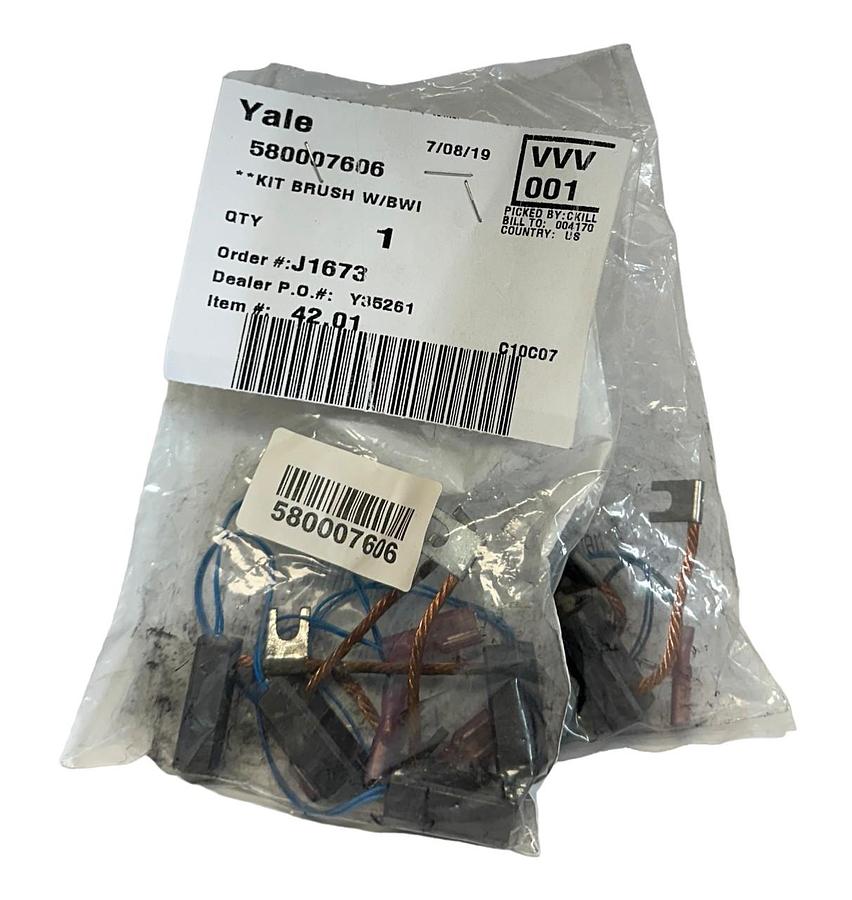 Used 2 YALE 580007606 / YT580007606 OEM MOTOR BRUSH KITS FOR FORKLIFT NSMP