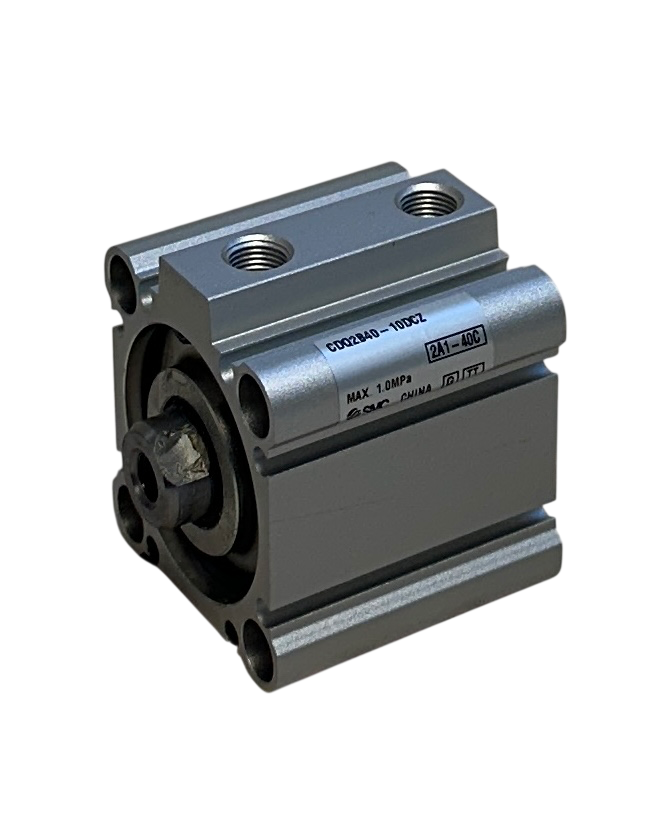 Used SMC CDQ2B40-10DCZ / CDQ2B4010DCZ Compact Pneumatic Cylinder / Double-Acting NSNP