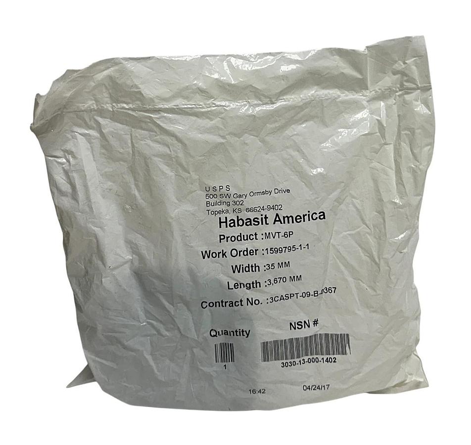Used 2 HABASIT AMERICA MVT-6P / MVT6P CONVEYOR BELTS W: 35mm L: 3,670 OEM NSFS
