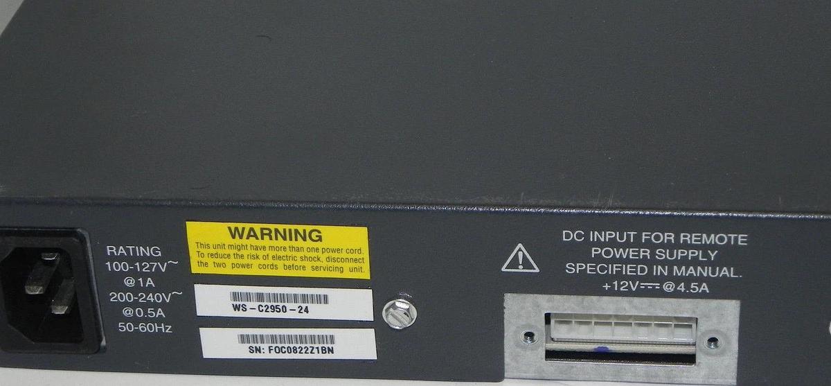 Used CISCO WS-C2950-24 CATALYST SWITCH 24PORT 10/100 BASE-TX 2950 SERIES WSC295024