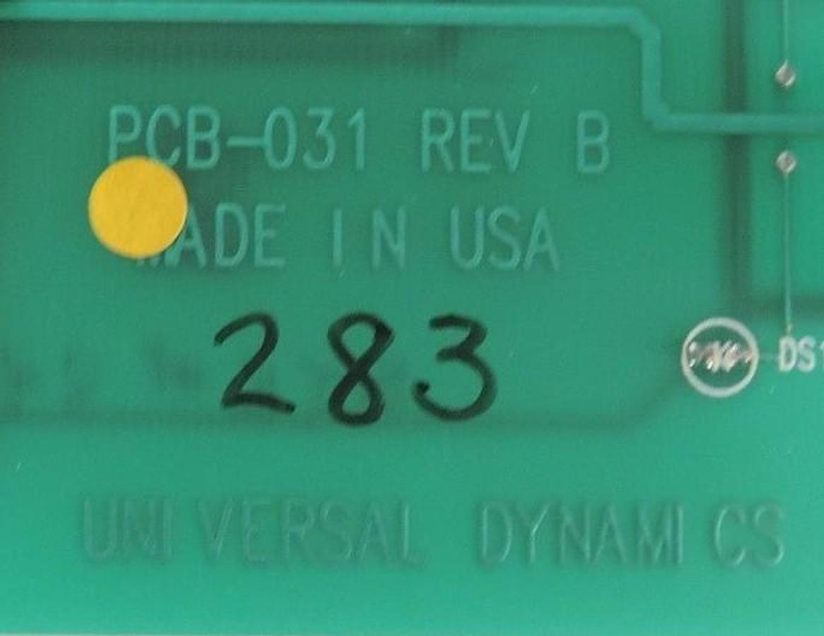 Used UNIVERSAL DYNAMICS PCB-031 REV. B CONTROL / DISPLAY CARD BOARD PCB031