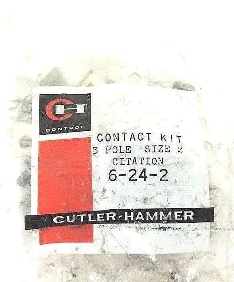 Used NEW CUTLER HAMMER 6-24-2 CONTACT KIT 3-POLE SIZE 2, 6242