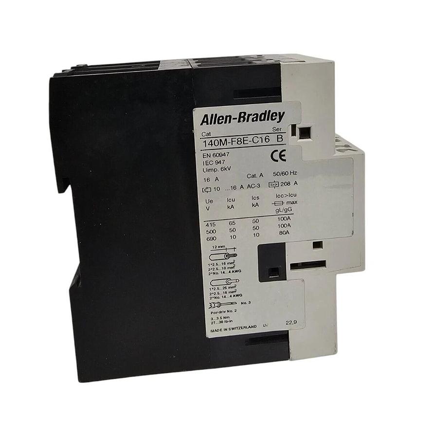 Used ALLEN BRADLEY 140M-F8E-C16 SER. B MOTOR PROTECTION CIRCUIT BREAKER 140MF8EC16