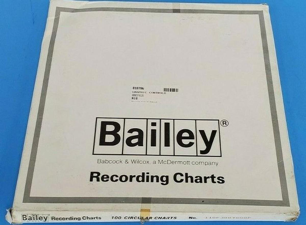 Used NEW BOX OF 100 BAILEY 00039526 CHART PAPER 11-1/8IN BAILEY 110F300T600P