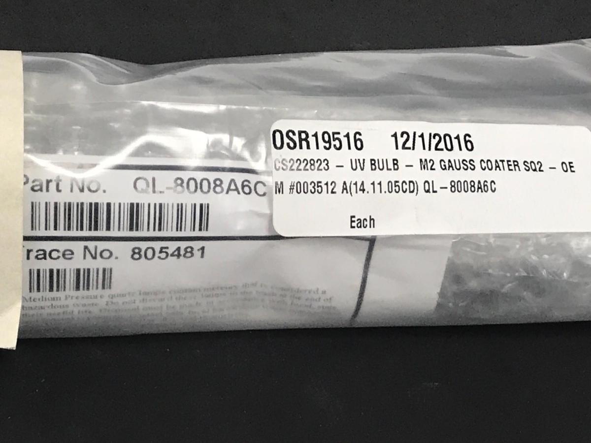 NEW EYE / IWASAKI UV BULB MEDIUM PRESSURE QUARTZ LAMP PART No: QL-8008A6C