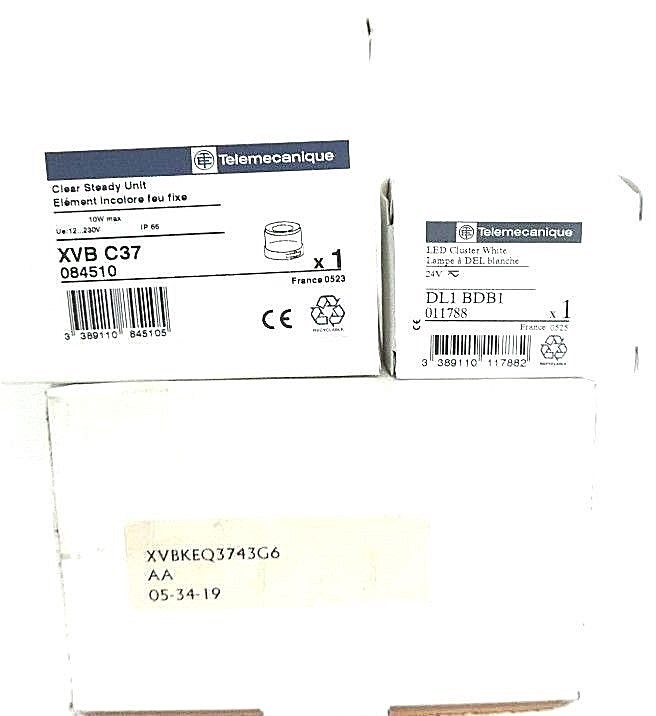 NIB TELEMECANIQUE XVBKEQ3743G6 OVER PACK W/ XVB-C37 CLEAR STEADY UNIT & DL1-BDB1