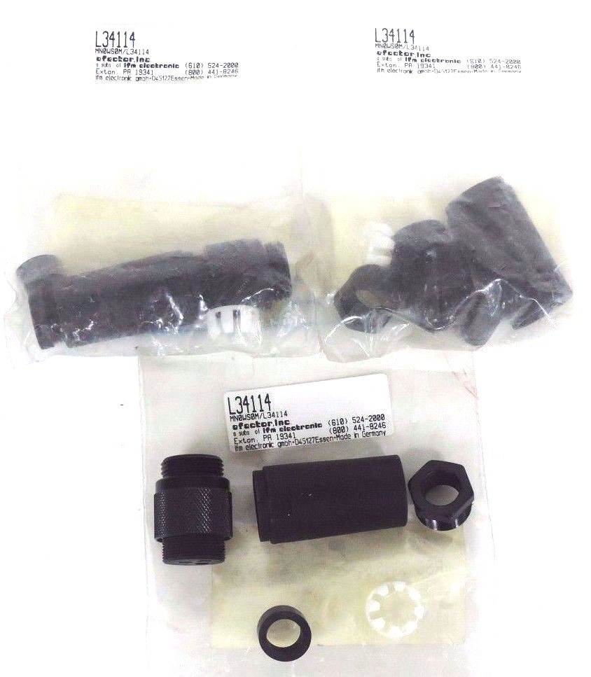 Used 3 NIB EFECTOR LUMBERG L34114 CONNECTORS 7/8'', RSC 30/13,5, MN0WS0M