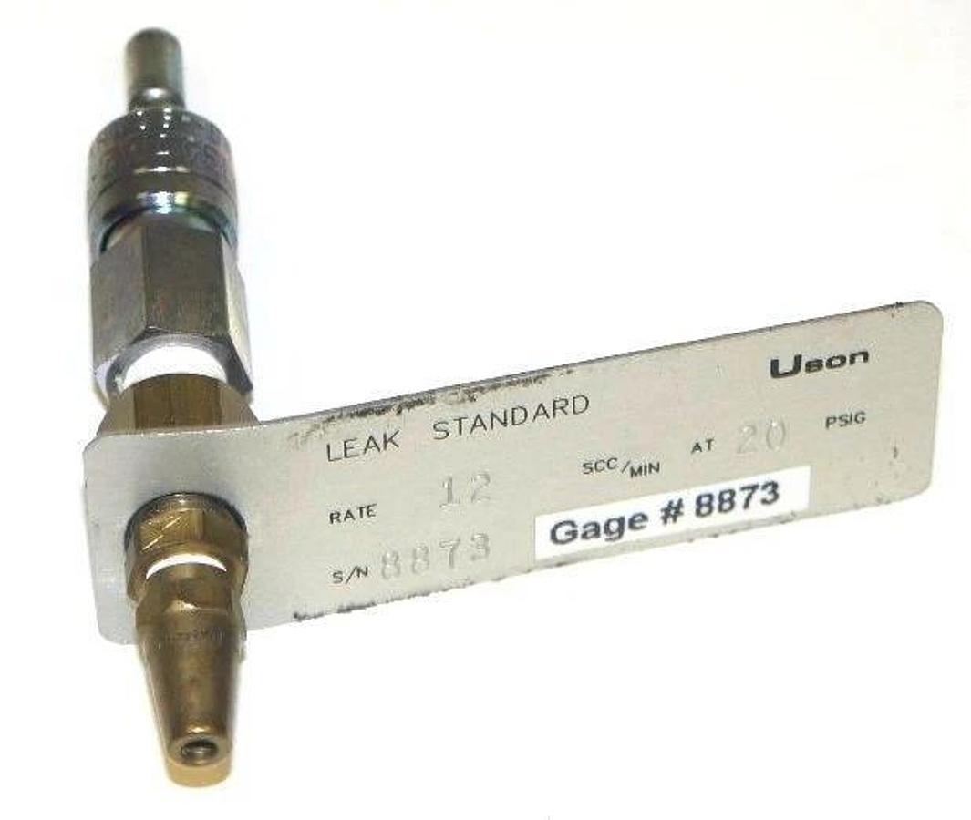 Used USON GAGE #8873 CALIBRATED LEAK MASTER RATE: 12SCC/M AT 20 PSI
