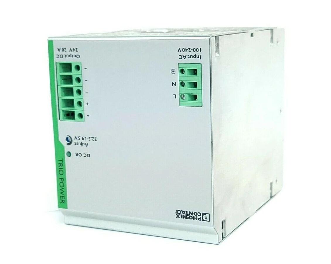 Used PHOENIX CONTACT TRIO-PS/1AC/24DC/20 POWER SUPPLY 2866381 OUTPUT: 24 V DC/20 A