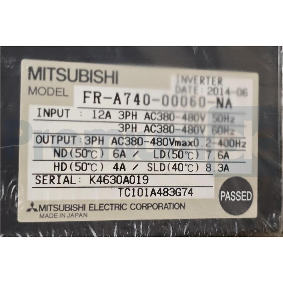 Used MITSUBISHI FR-A740-00060-NA FREQROL FR-A700 INVERTER VFD 3PH/380-480VAC NSMP