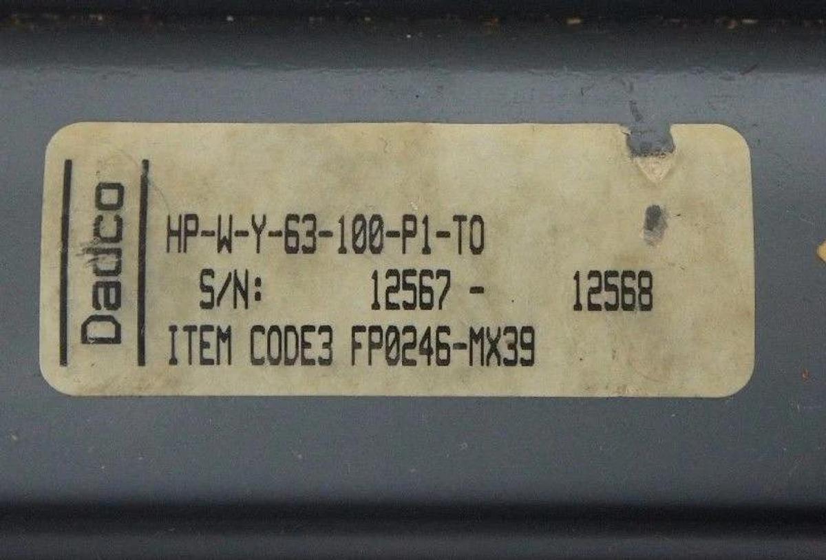 NEW DADCO HP-W-Y-63-100-P1-T0 PNEUMATIC CYLINDER FP0246-MX39 HPWY63100P1T0