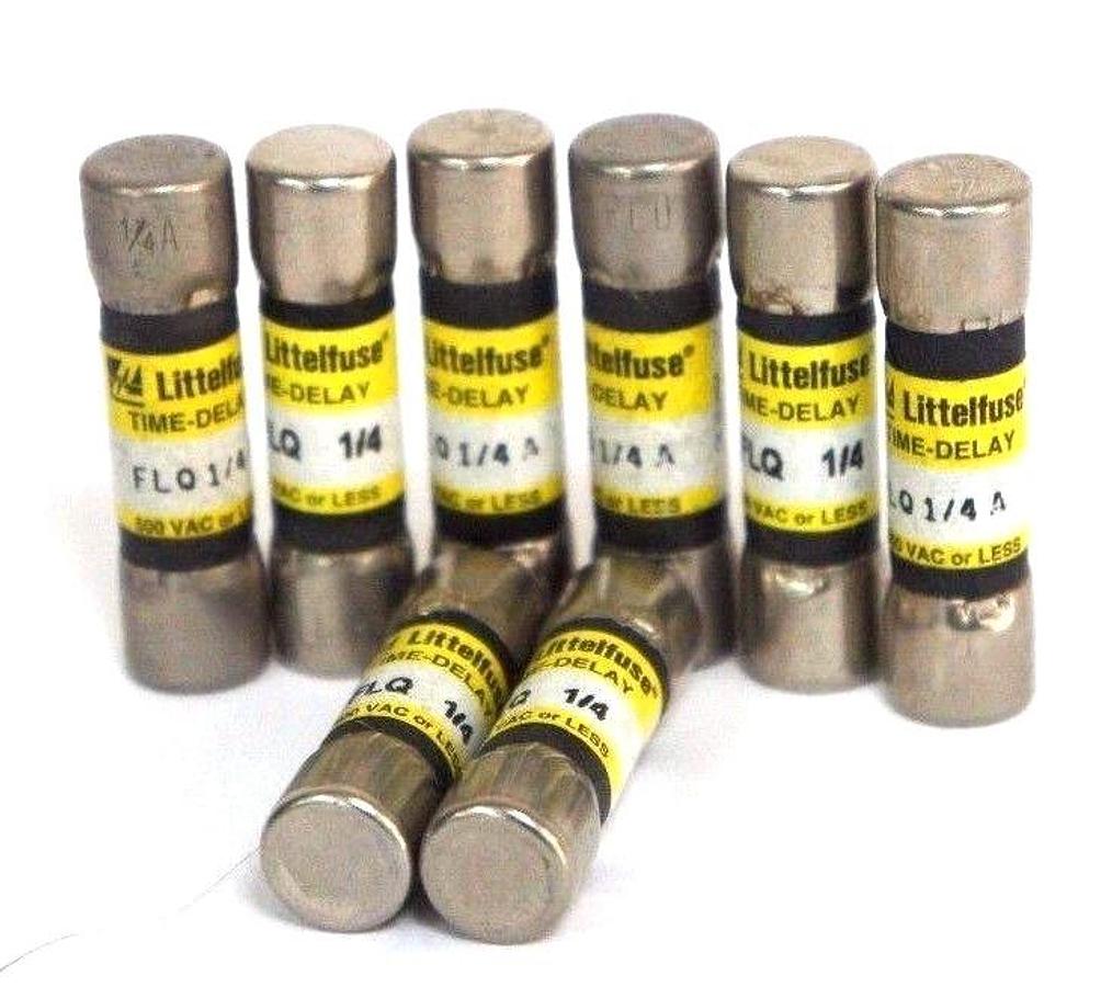 Used LOT OF 8 NEW LITTELFUSE FLQ 1/4 TIME-DELAY FUSES FLQ14