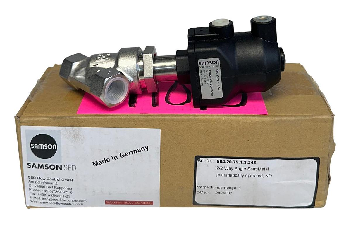 Used SAMSON SED 584.15.75.1.3.245 / 584157513245 ANGLE SEAT VALVE 2/2 WAY NSMP