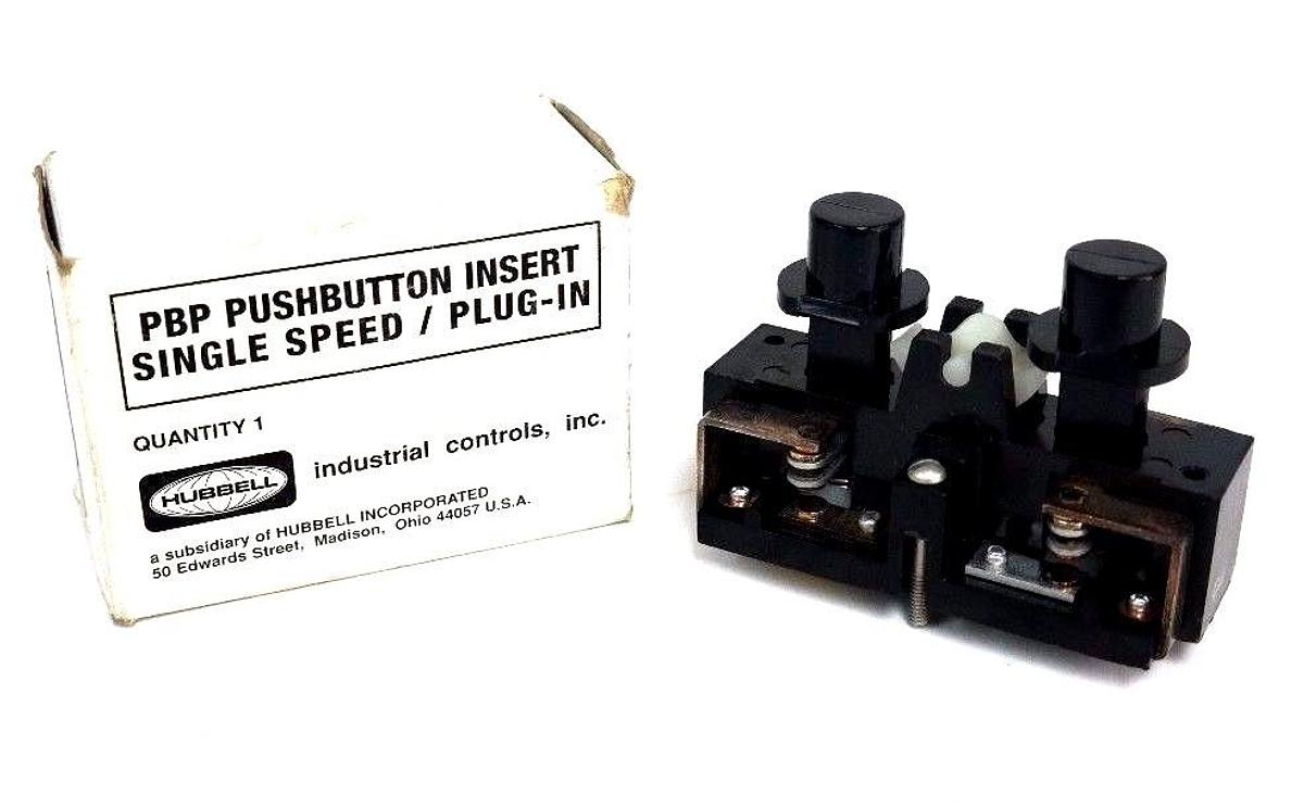Used NIB HUBBELL 28318-008 PBP PUSHBUTTON INSERT SINGLE SPEED/ PLUGIN PG2 28318008