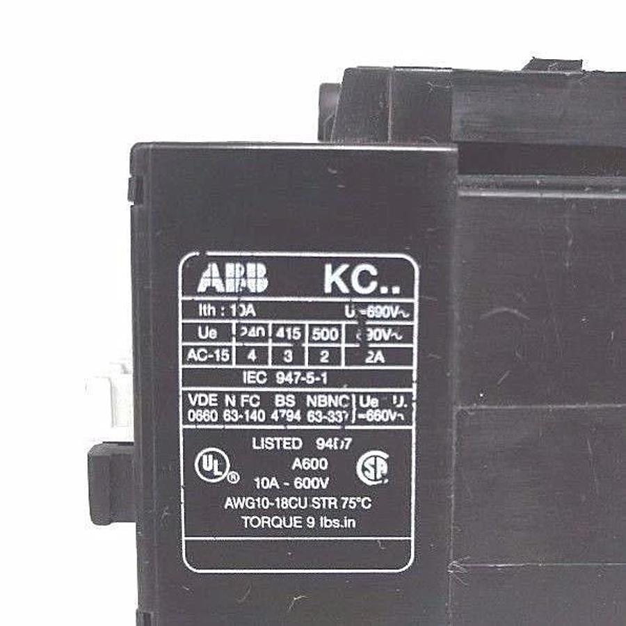 Used ABB KC31E CONTACTOR RELAY 10A 600V 24VDC COIL