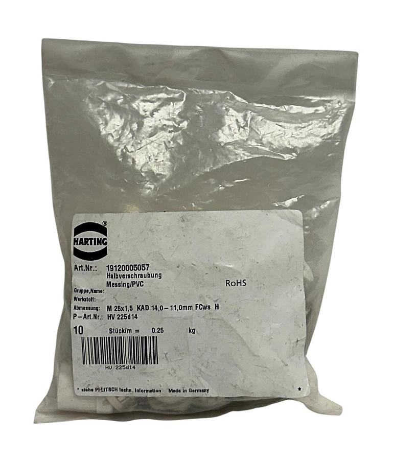 Used 10 HARTING 19120005057 HALF-SCREW CONNECTORS M25x1.5KAD 14.0-11.0mm OEM NSFS
