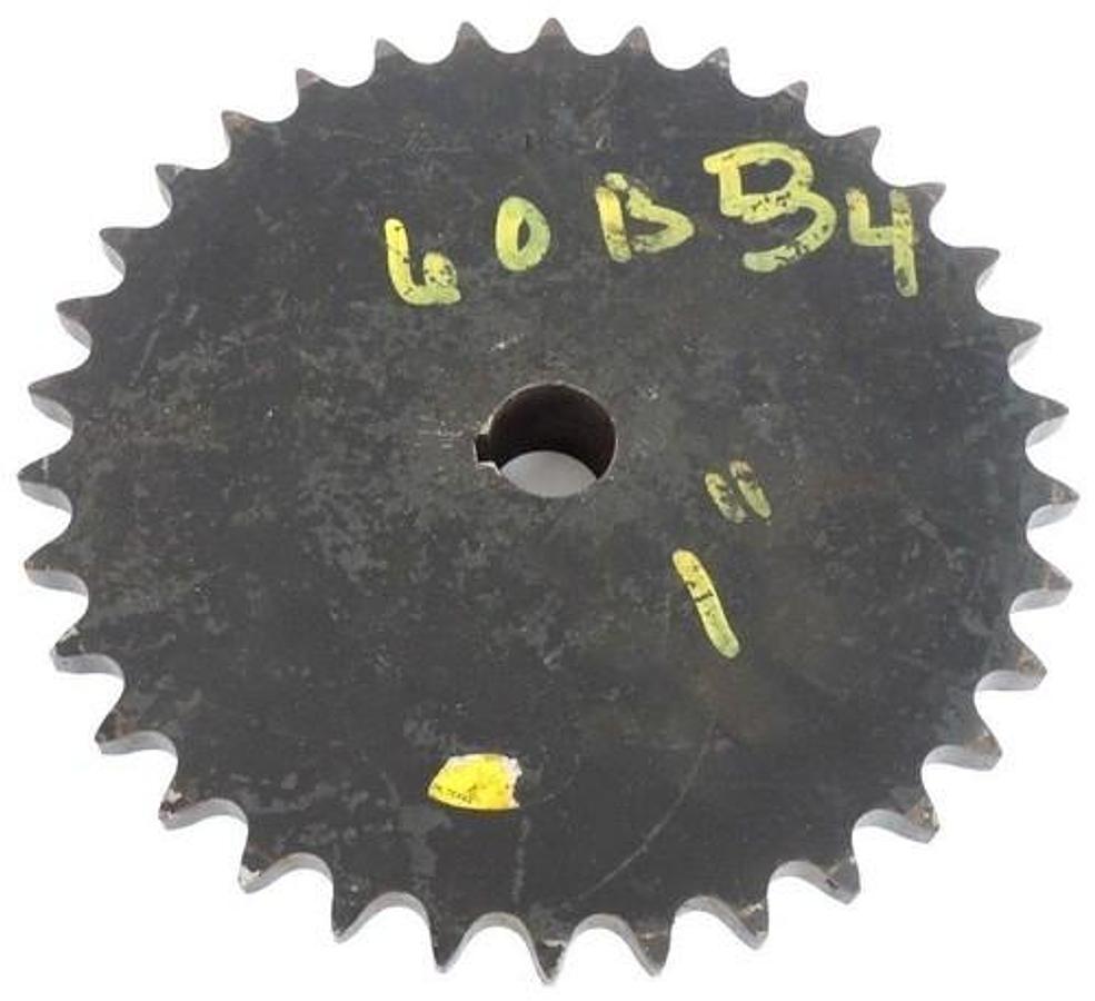 Used NEW MARTIN 60B34 ROLLER SPROCKET 1" BORE 34 TEETH 60B34-1