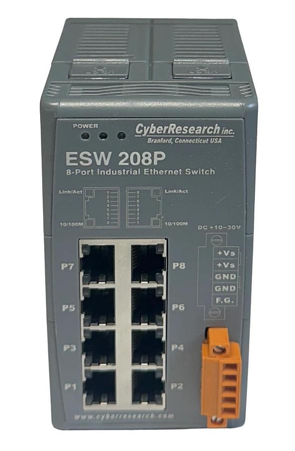 Used CyberResearch INC ESW-208P / ESW208P 8-PORT INDUSTRIAL EtherNet SWITCH USNP