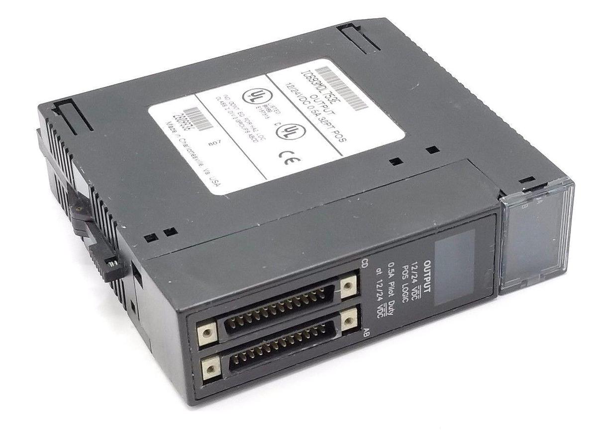 Used GE FANUC IC693MDL753E OUTPUT MODULE 12/24VDC, 0.5A, 32 PT POS