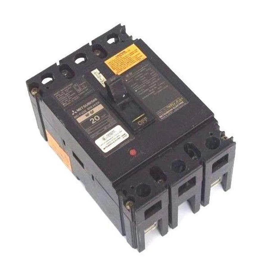 Used MITSUBISHI NF-SF2020 CIRCUIT BREAKER 20 AMP, 2P, 480V, NFSF2020