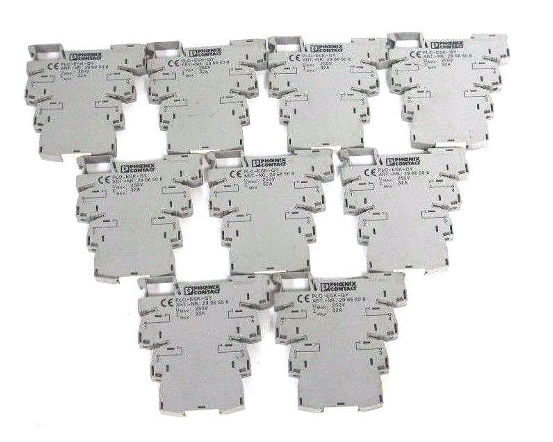 Used LOT OF 9 PHOENIX CONTACT PLC-ESK-GY TERMINAL BLOCKS ART. NR. 2966508 25V, 32A