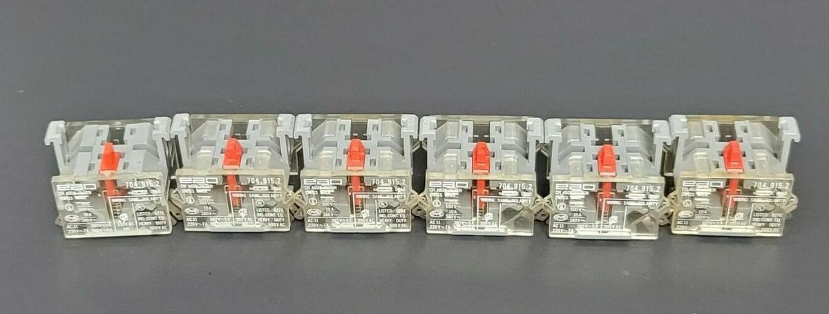 Used LOT OF 6 EAO 704.915.2 SWITCHING ELEMENTS 1NC 10A