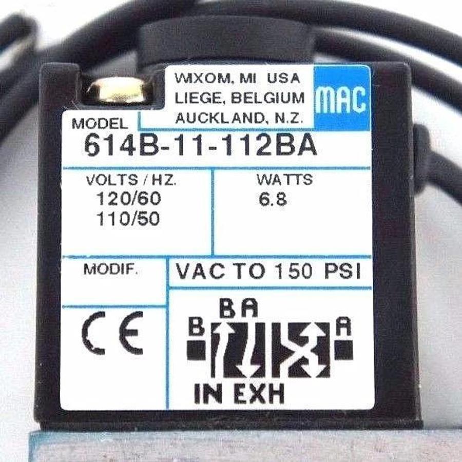 Used NIB MAC VALVES 614B-11-112BA SOLENOID VALVE, 614B11112BA