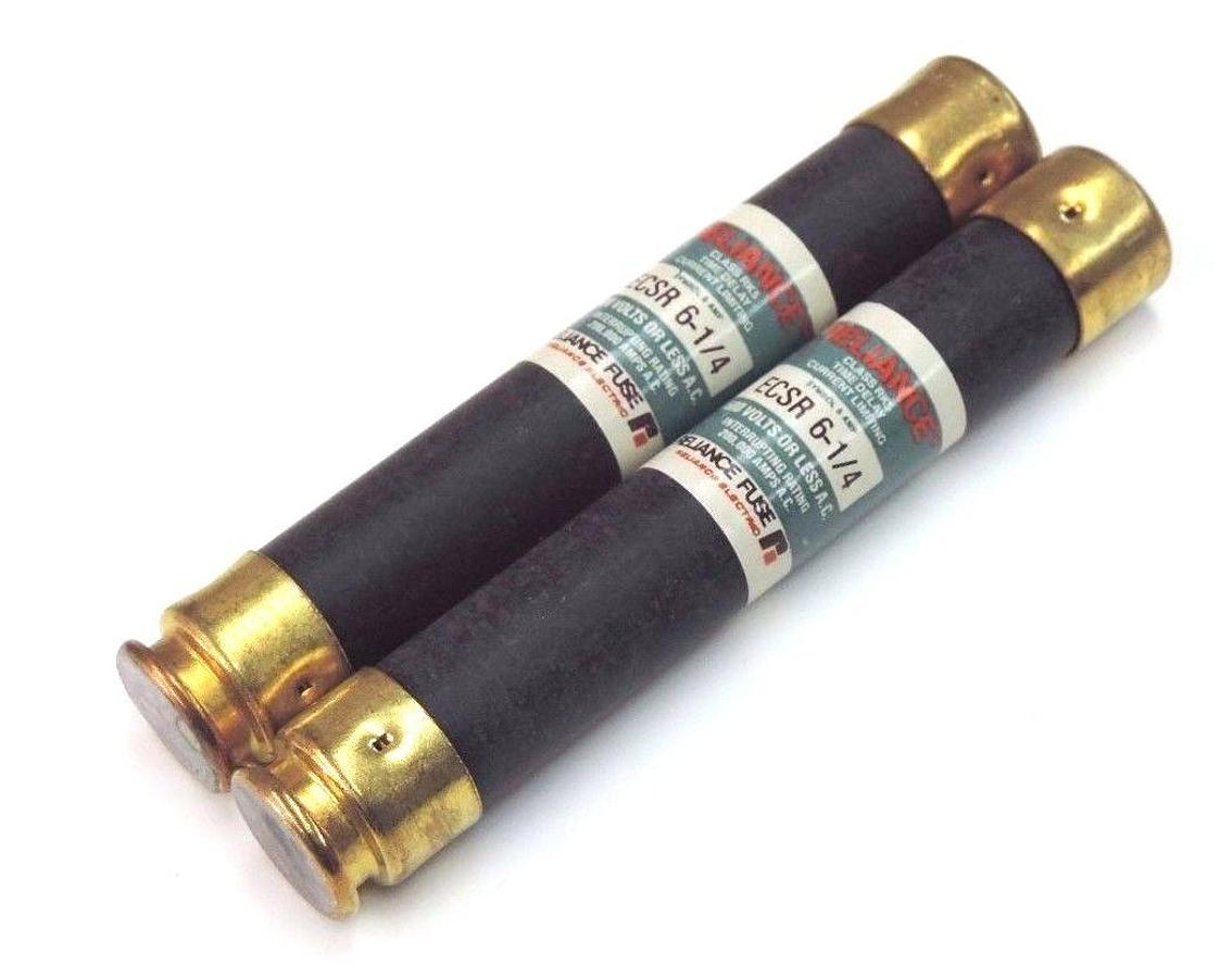 Used LOT OF 2 NEW RELIANCE ELECTRIC ECSR-6-1/4, 600V FUSES ECSR614