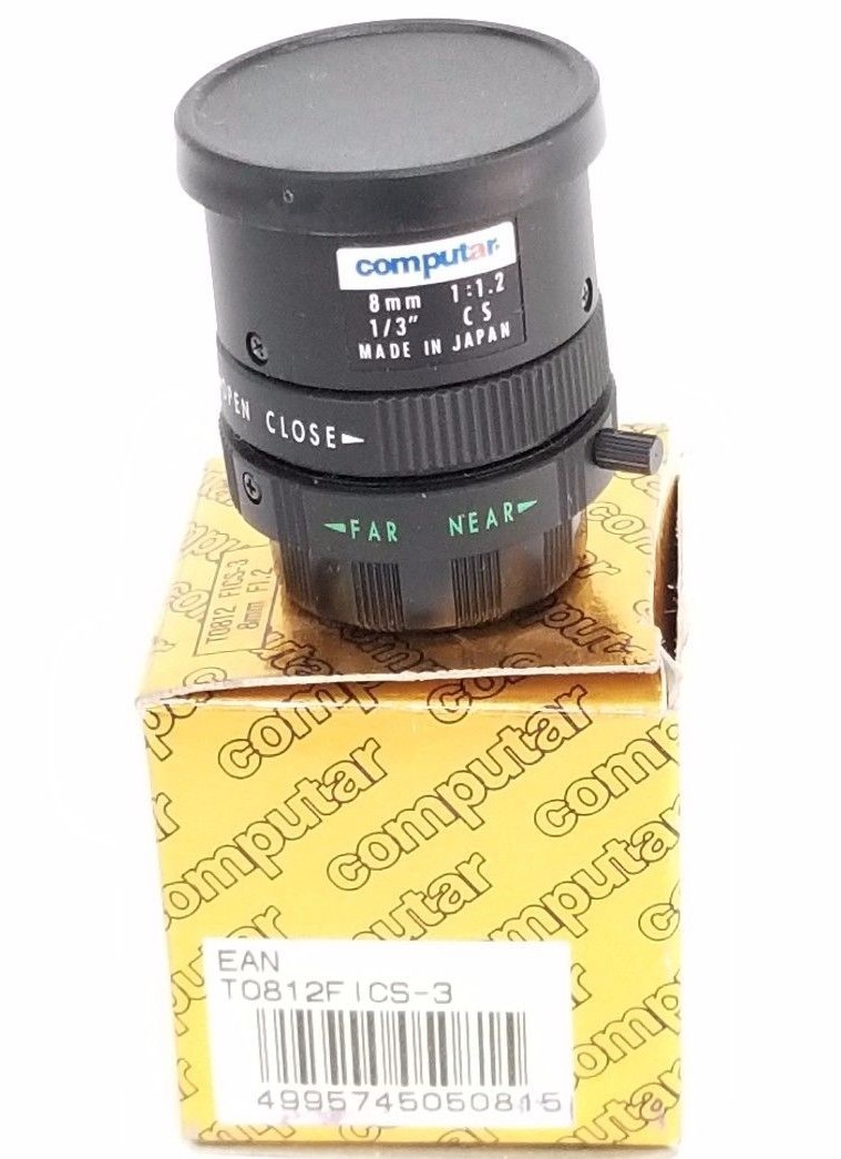 NIB COMPUTAR T0812FICS-3 LENS MONO FOCAL MANUAL IRIS, T0812FICS3