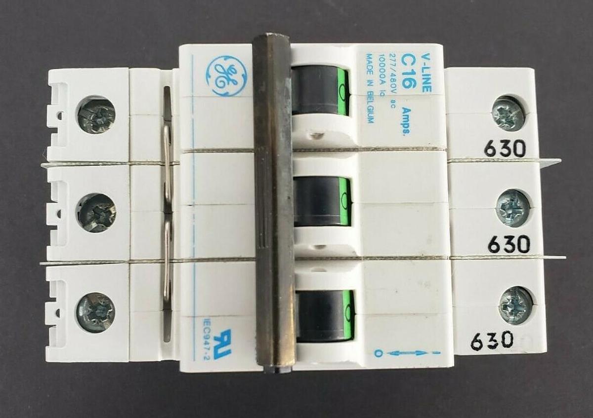 Used NEW GE V07316 / V-LINE C16 CIRCUIT BREAKER 3P, 16A, 277/480VAC