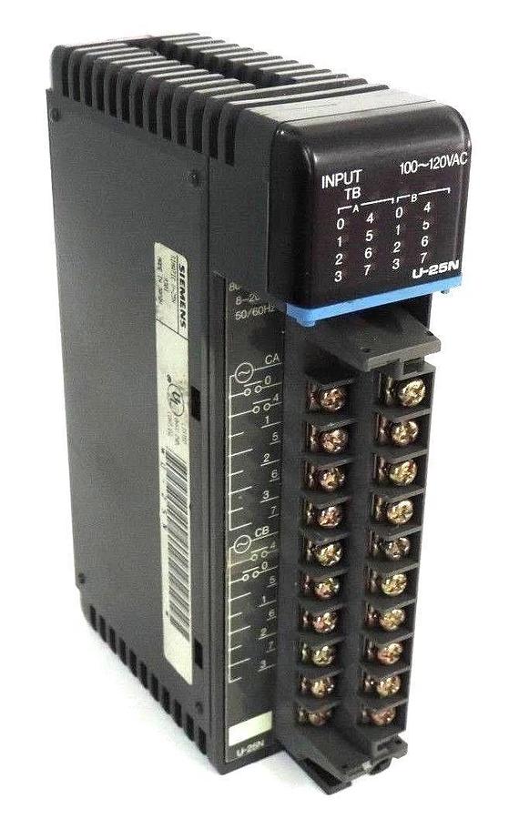 Used SIEMENS U-25N INPUT MODULE 16 POINT 100-120V MISSING FRONT COVER, U25N