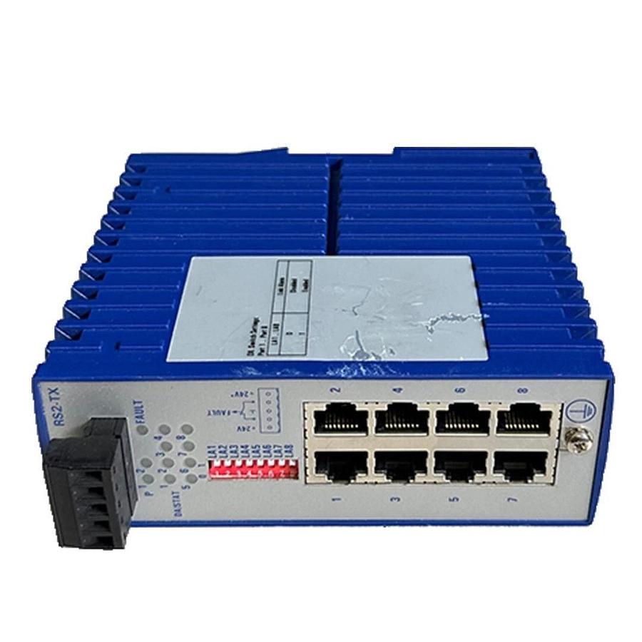 Used HIRSCHMANN RS2-TX / RS2TX RAIL ETHERNET SWITCH 8-PORT 24VDC 10/100BASE-TX