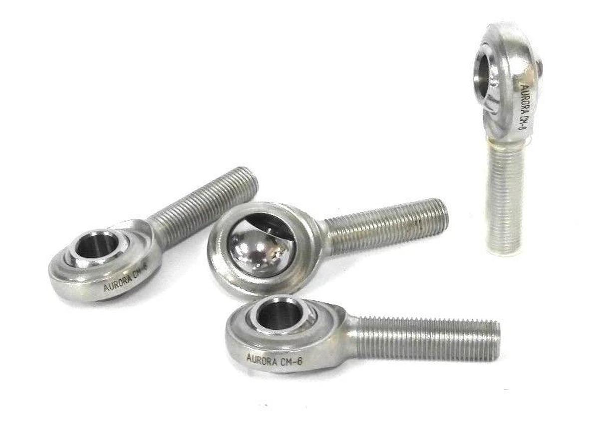 LOT OF 4 NEW AURORA CM-6 ROD ENDS MALE 1/4IN BORE