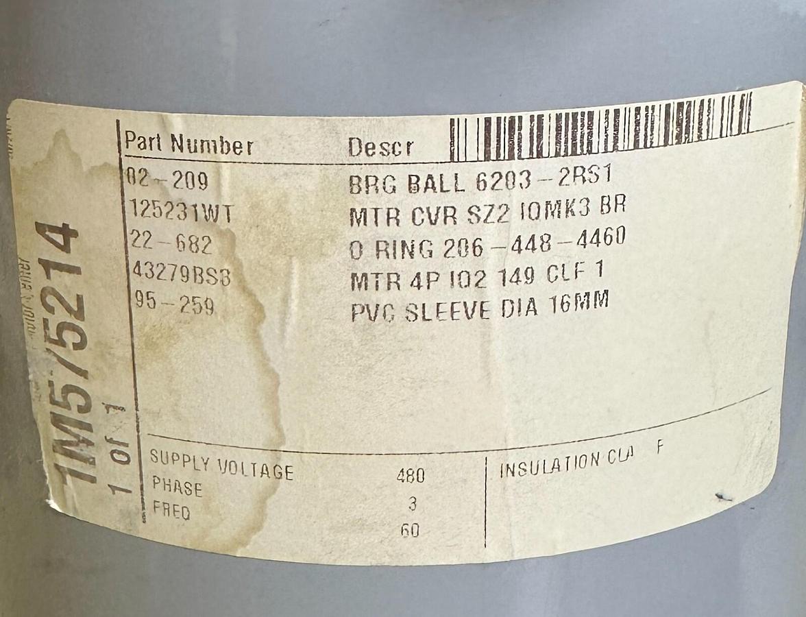 Used NEW ROTORK IQMK3 IQ3 / 1M575214 MOD5A IQ19 3-PHASE MOTOR ASSEMBLY 480V 125231WT