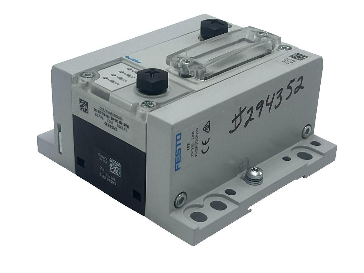 Used FESTO CPX-FB32 Ethernet Node Assy w/ CPX-GE-EV-S Interlink Block & End Plates