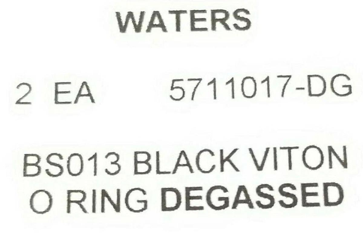 Used LOT OF 2 NEW WATERS 5711321-DG 12MM X 1.5MM BLACK VITON O-RINGS DEGASSED