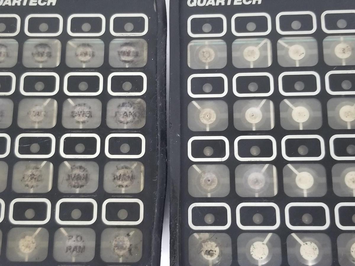 Used LOT OF 2 QUARTECH 8652 PLC PROGRAMMING INTERFACES 16-KEY, 5VDC