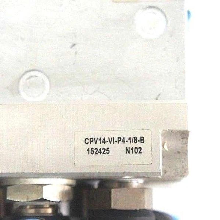 Used FESTO CPV-14-VI VALVE BLOCK CPV14-GE-FB-4, CPV14-P4-1/8-B, 161362
