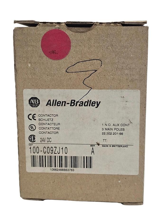 NIB ALLEN BRADLEY 100-C09ZJ10 CONTACTOR 24V DC 100C09ZJ10 SER. A