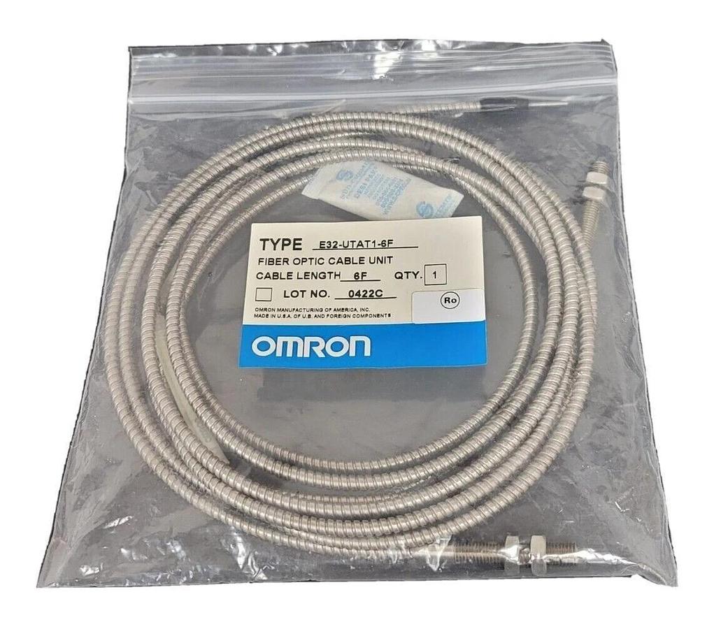 Used LOT OF 2 NEW OMRON E32-UTAT1-6F FIBER OPTIC CABLE UNITS 6FT