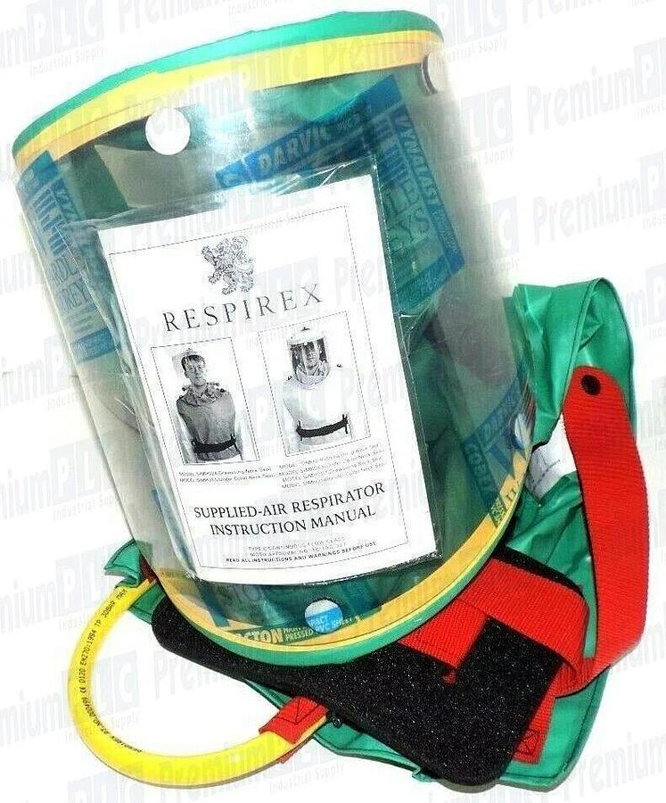Used RESPIREX SIMPLAIR SIMH056 SUPPLIED AIR RESPIRATOR NIOSH HOOD ASIMH056/73 NEW