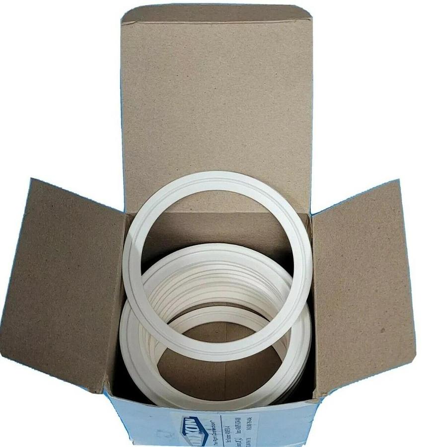 BOX OF 24 NIB DIXON 40MPF-XW400 4'' WHITE SILICONE FLANGED GASKET 40MPFXW400