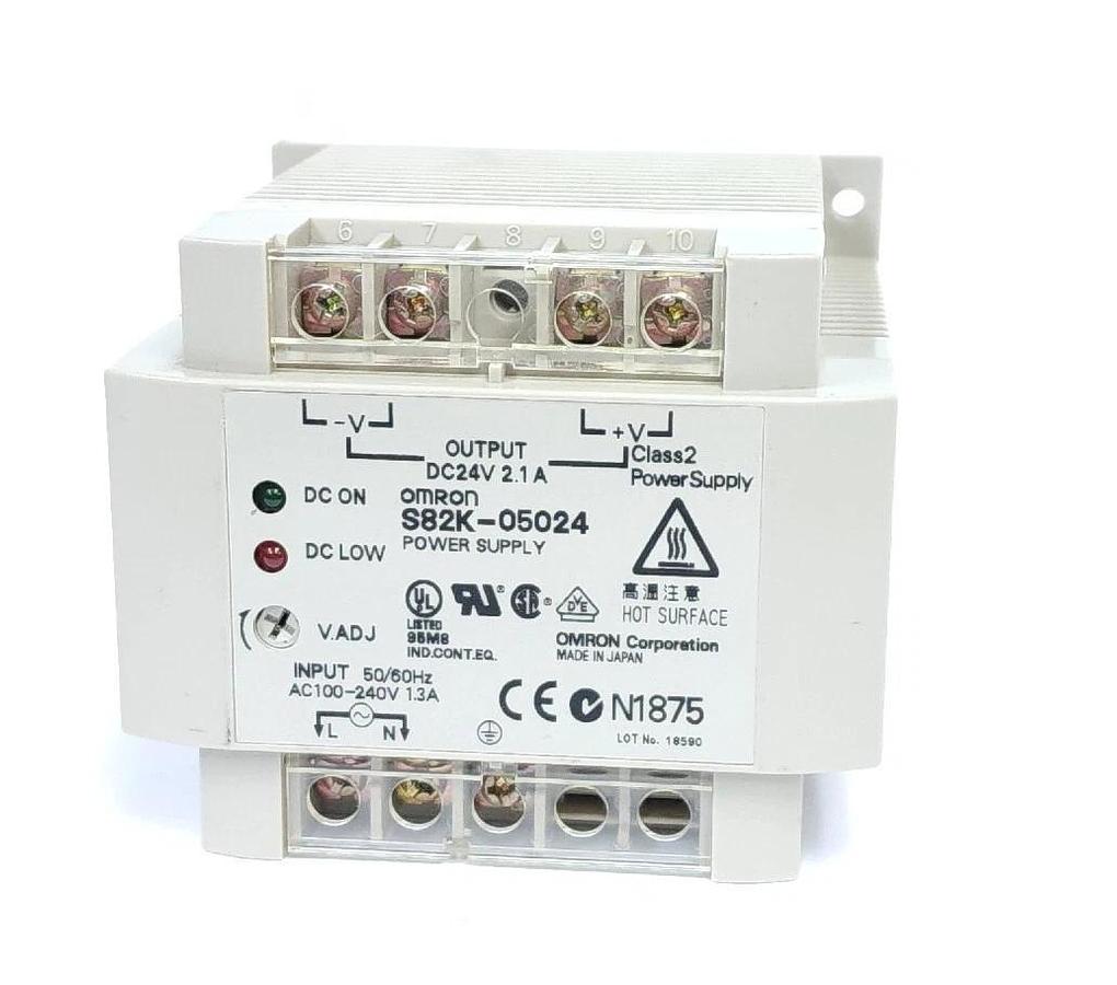 Used OMRON S82K-05024 POWER SUPPLY S82K05024, DC24V 2.1A
