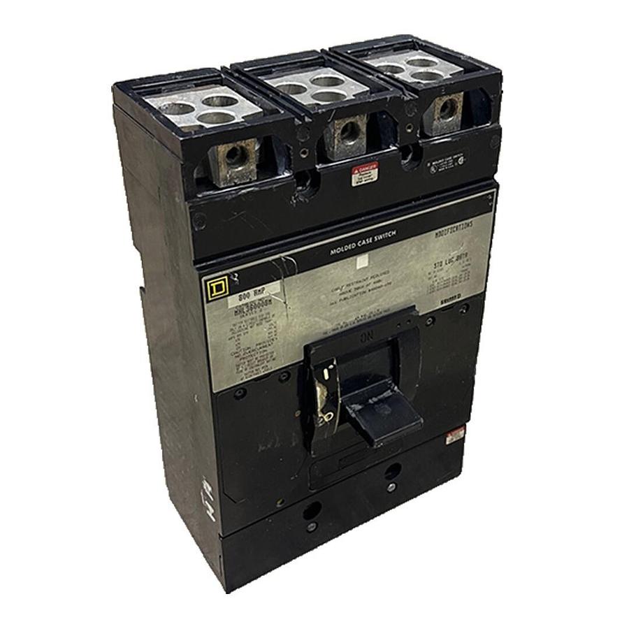 Used FOR PARTS SQUARE D MHL360008M SERIES 2 MOLDED CASE CIRCUIT BREAKER 800A 600V 3P