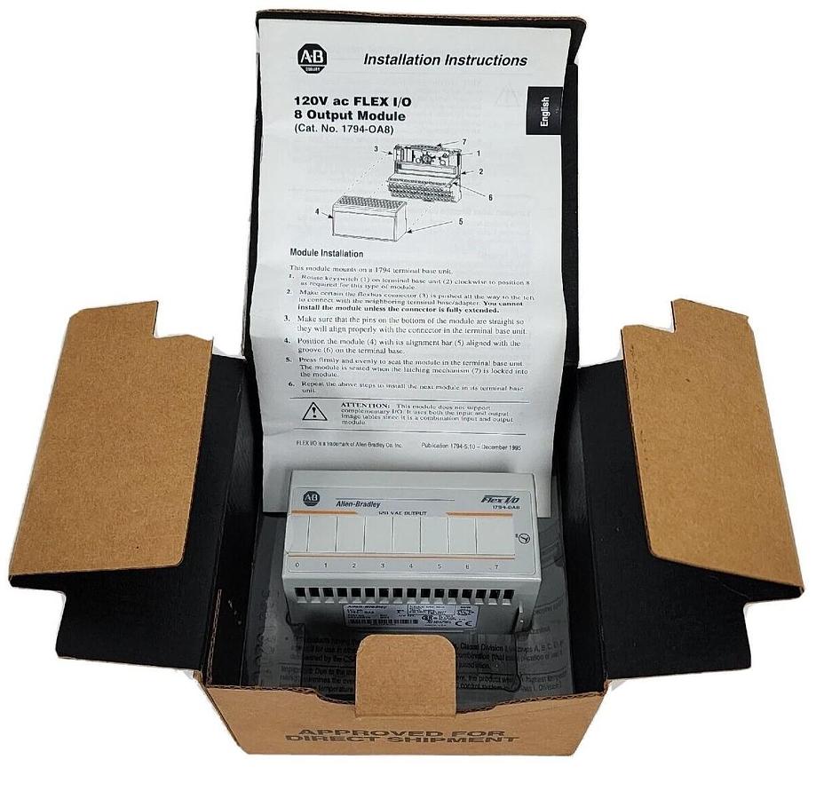 NIB ALLEN BRADLEY 1794-OA8 SER. B OUTPUT MODULE CAT. REV. F01 REV. B01