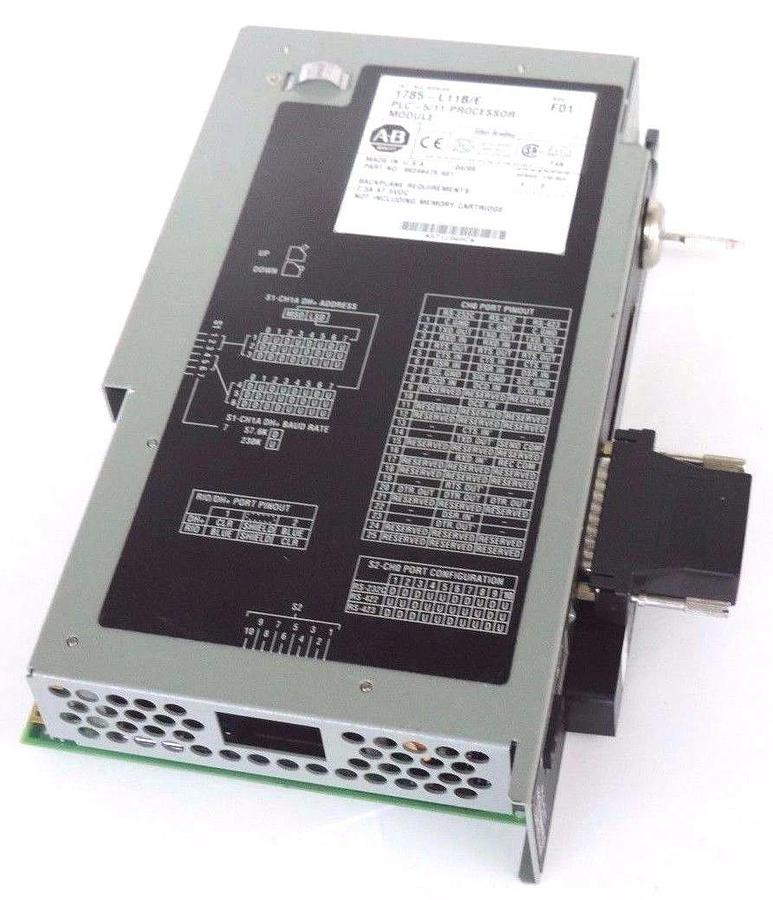 Used ALLEN BRADLEY 1785-L11B/E PROCESSOR MODULE 1785L11BE SER. E F/W REV. D