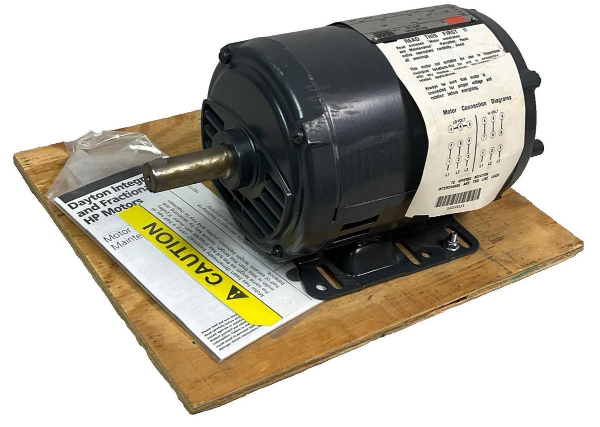 Used Dayton 2NKY6A General Purpose Motor 3 HP 3490 RPM 3-Phase 230/460V NEMA Premium
