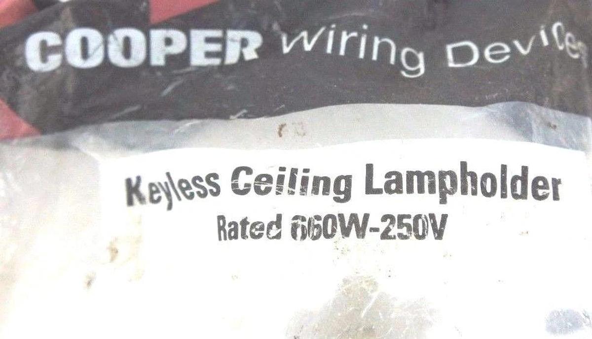 Used LOT OF 2 NIB COOPER S1174W KEYLESS CEILING LAMPHOLDERS 660W-250V