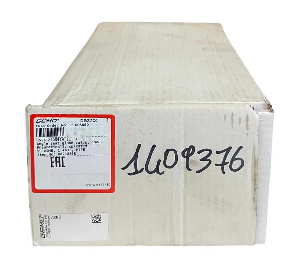 GEMU 554 25D5934 51 1 / 88218898 PNEUMATIC ANGLE SEAT GLOBE VALVE 2/2-WAY NSMP