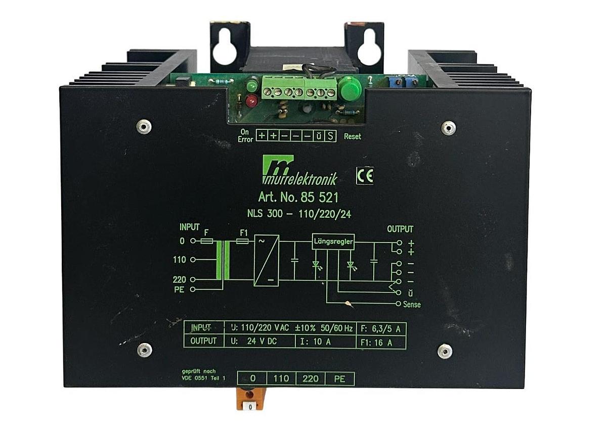 Used MURRELEKTRONIK 85 521 / NLS 300-110/220/24 POWER SUPPLY 110/240VAC 50/60Hz 85521